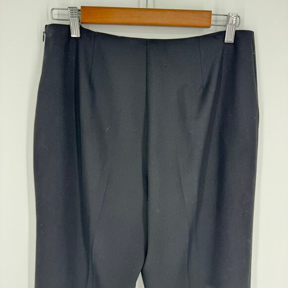 Ralph Lauren Black Wool Pants Size 10 Side Zip Trousers - Picture 7 of 8